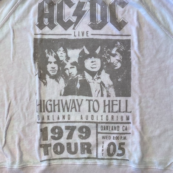 Recycled Karma AC/DC Highway To Hell Sweatshirt Pink XS - Picture 6 of 9